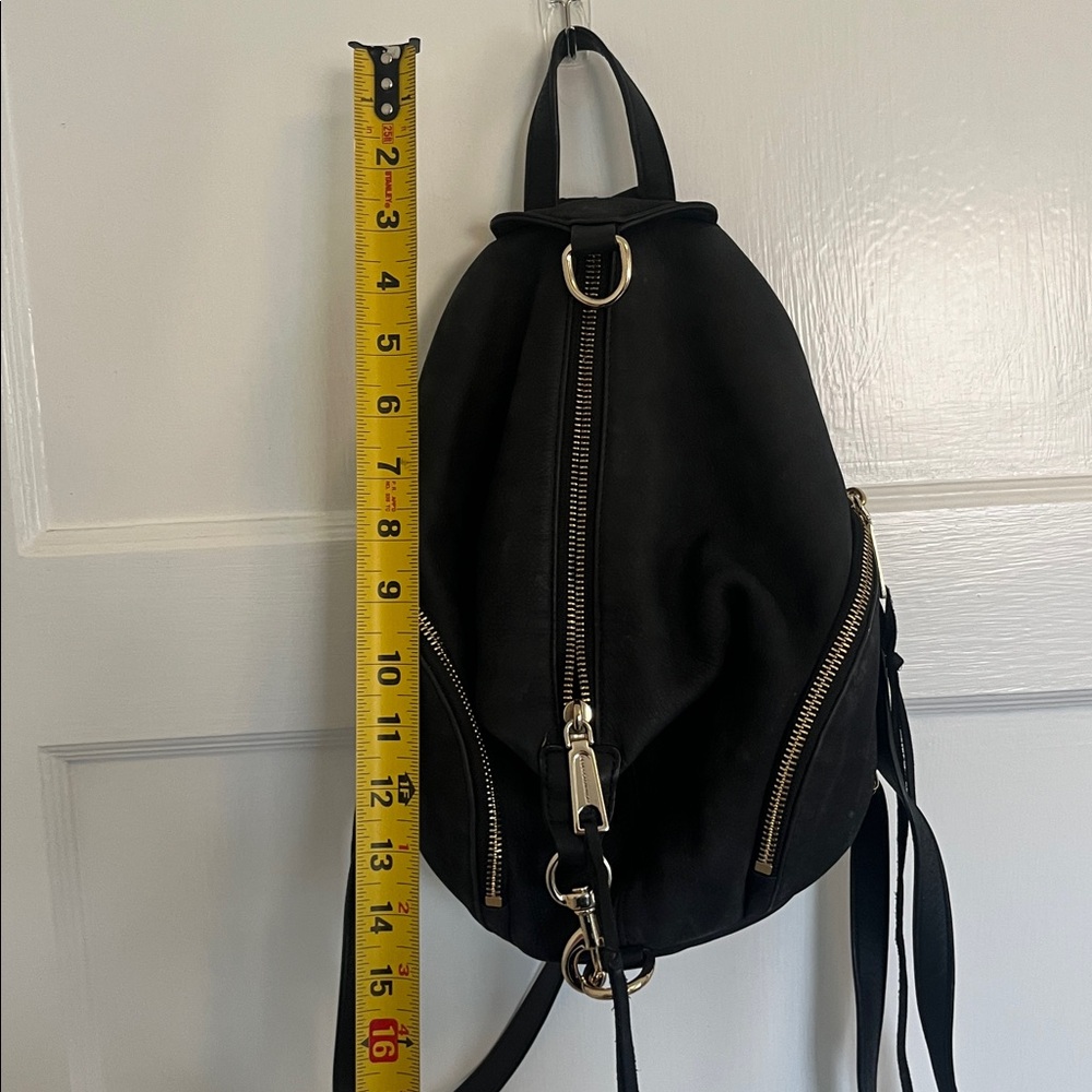Rebecca Minkoff Julian backpack soft black suede leather and gold hardware - Picture 6 of 9